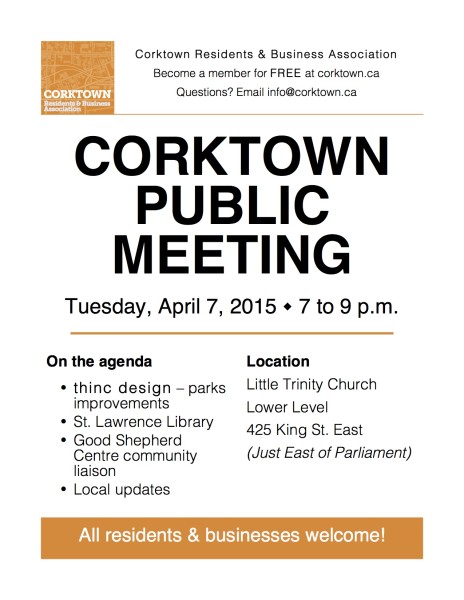 Corktown Meeting Poster - April 2015