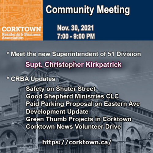 Corktown Community Meeting Notice November 2021