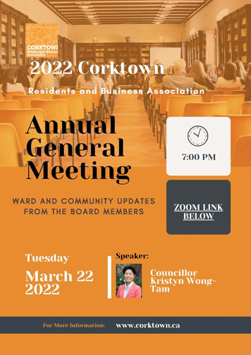 Corktown Residents and Business Association AGM March 22, 2022